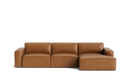 Denver 3 Seat & Right Facing Chaise in Dakota Leather Tan