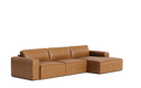 Denver 3 Seat & Right Facing Chaise in Dakota Leather Tan