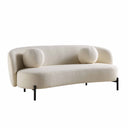 Amboise 3-Seater Curved Sofa with Ball Cushions, Ecru Boucle