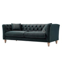 Ashby Chesterfield Large 3-Seater Sofa, Aegean Blue Velvet