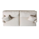 Brigette 3-Seater Beige Velvet Sofa with Antique Brass Castor Legs