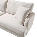 Brigette 3-Seater Beige Velvet Sofa with Antique Brass Castor Legs