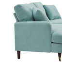 Brigette 3-Seater Mint Soft Brushed Sofa with Antique Brass Castor Legs