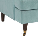 Brigette 3-Seater Mint Soft Brushed Sofa with Antique Brass Castor Legs