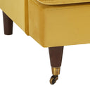 Brigette 3-Seater Mustard Velvet Sofa with Antique Brass Castor Legs