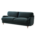Daphnis Aegean Blue Velvet Sofa, 3-Seater