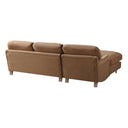 Daphnis Camel Velvet Sofa, Grande Chaise Sofa Left Hand Facing