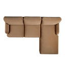 Daphnis Camel Velvet Sofa, Grande Chaise Sofa Right Hand Facing