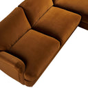 Daphnis Cinnamon Velvet Sofa, Grande Chaise Sofa Right Hand Facing
