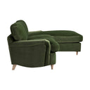 Daphnis Fern Green Velvet Sofa, Grande Chaise Right Hand Facing