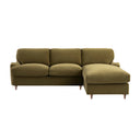 Daphnis Fudge Velvet Sofa, Grande Chaise Right Hand Facing