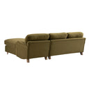 Daphnis Fudge Velvet Sofa, Grande Chaise Right Hand Facing