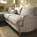 Daphnis Oatmeal Fabric Sofa, Grande Chaise Sofa Left Hand Facing