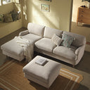 Daphnis Oatmeal Fabric Sofa, Grande Chaise Sofa Left Hand Facing