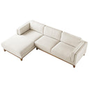Dipley Beige Boucle Fabric Sofa Grande Chaise Sofa Left Hand Facing