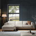 Dipley Champagne Velvet Sofa Grande Chaise Sofa Left Hand Facing