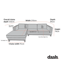 Dipley Sage Woven Fabric Sofa Grande Chaise Sofa Left Hand Facing