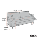Daphnis Oatmeal Fabric Sofa, 2-Seater