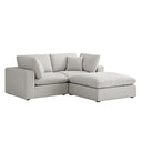 Lutyens Light Grey Linen Blend Modular Sofa 2-Piece Chaise