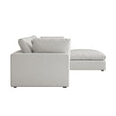 Lutyens Light Grey Linen Blend Modular Sofa 3-Piece Chaise