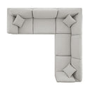 Lutyens Light Grey Linen Blend Modular Sofa, 5-Piece Corner Set