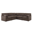 Cairo Feather Left Hand Corner Sofa - Chocolate
